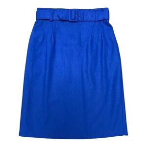 Parsons Place Womens Bright Blue Vintage Pencil Skirt With Belt 60s